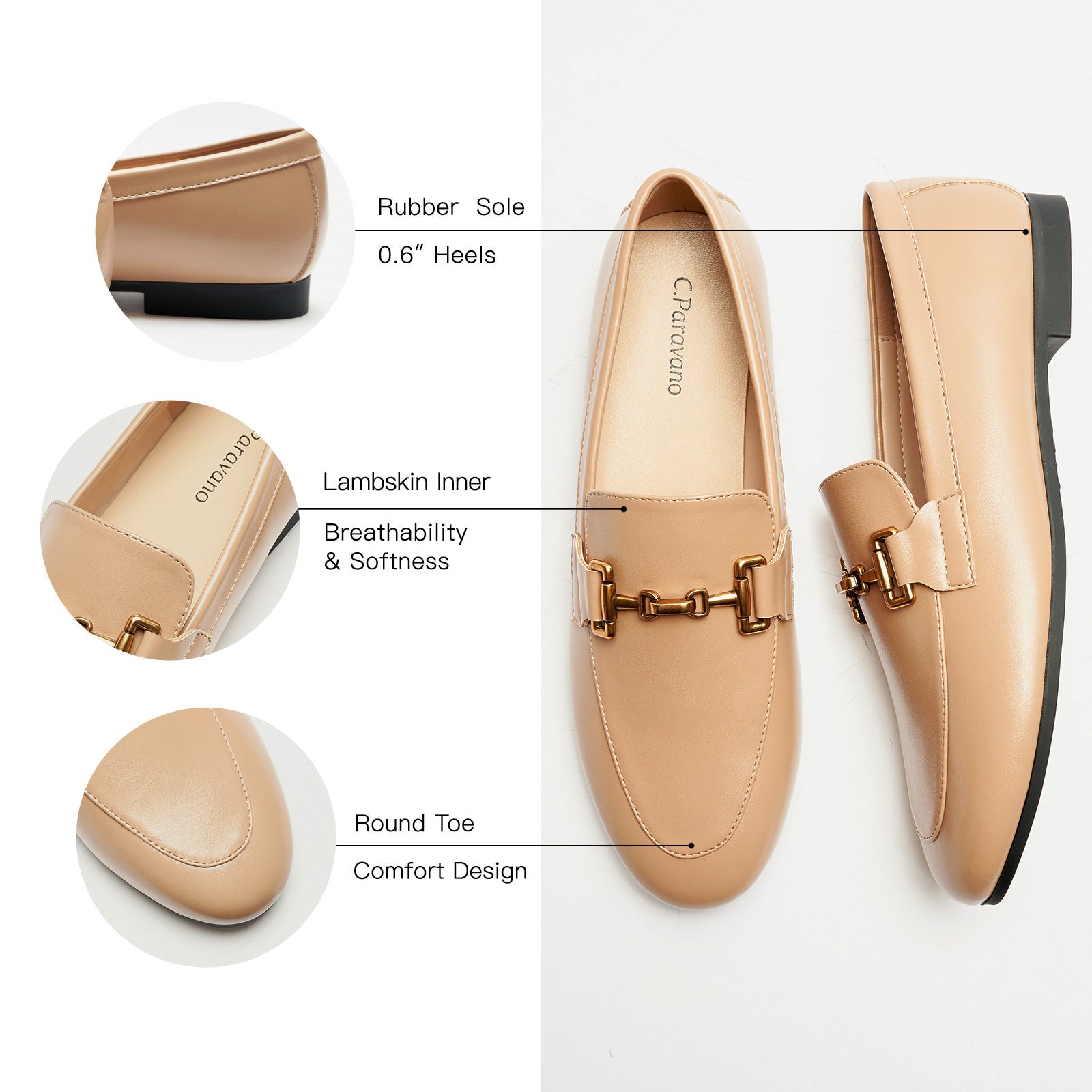 Mocassins &agrave; bout rond Gold Bit (Loraine)