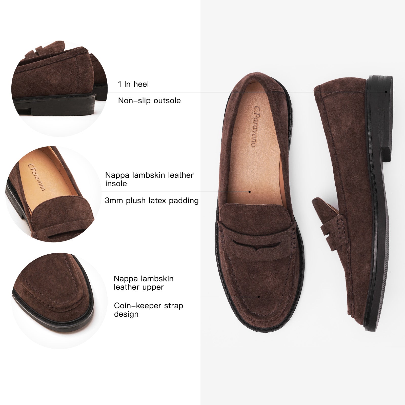 Mocassins penny en daim Serenity (Valora)