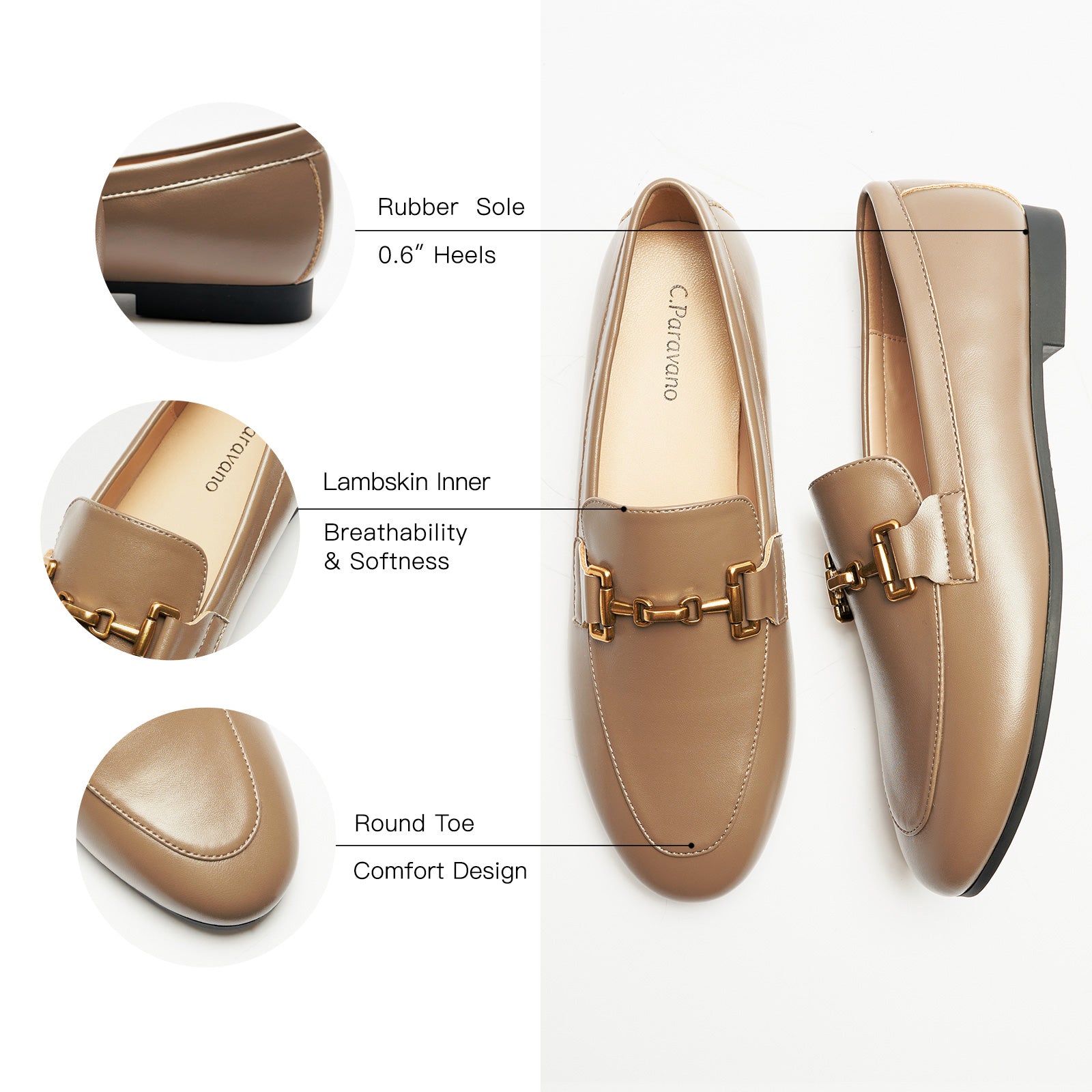 Mocassins &agrave; bout rond Gold Bit (Loraine)
