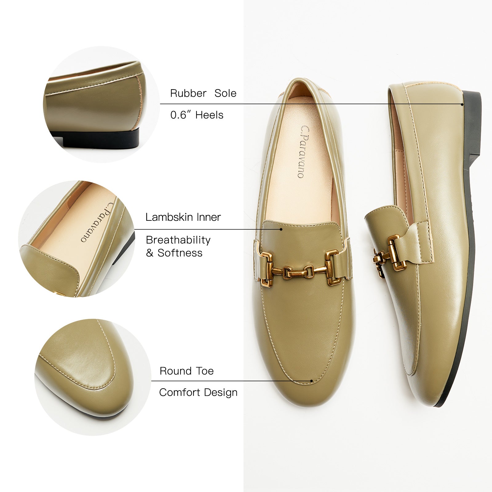 Mocassins &agrave; bout rond Gold Bit (Loraine)
