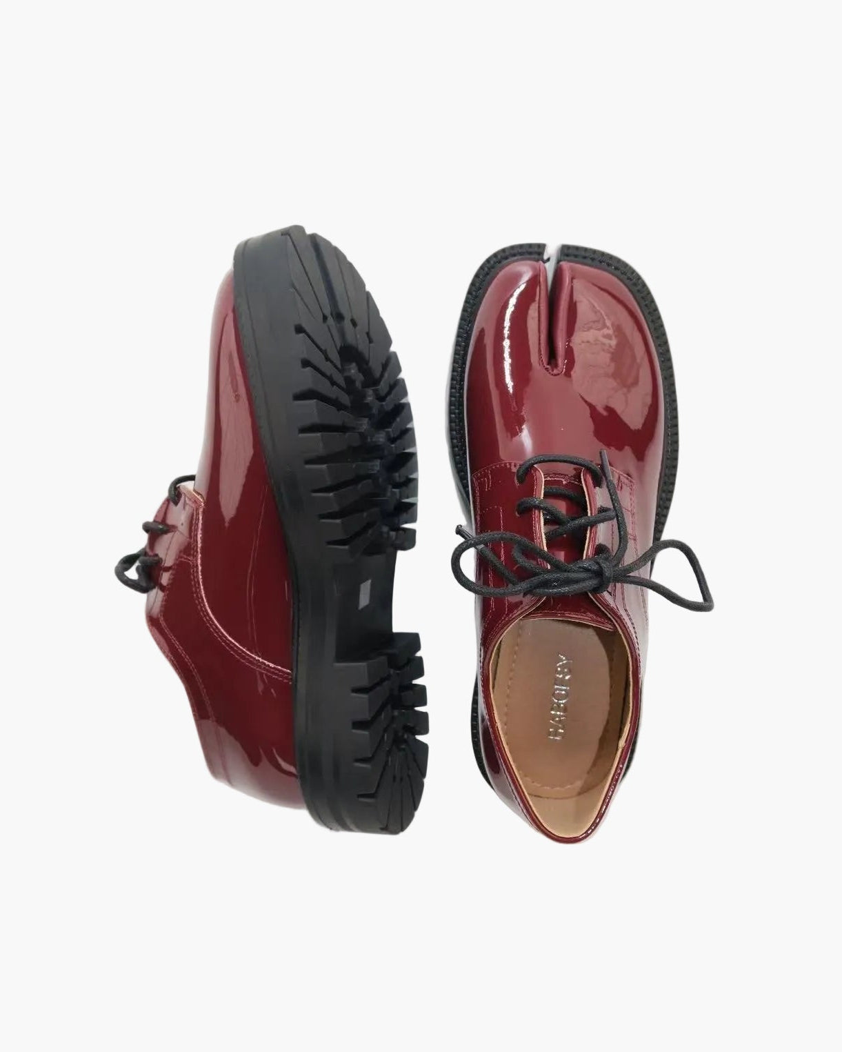 Mocassins Tabi &agrave; lacets et talon &eacute;pais