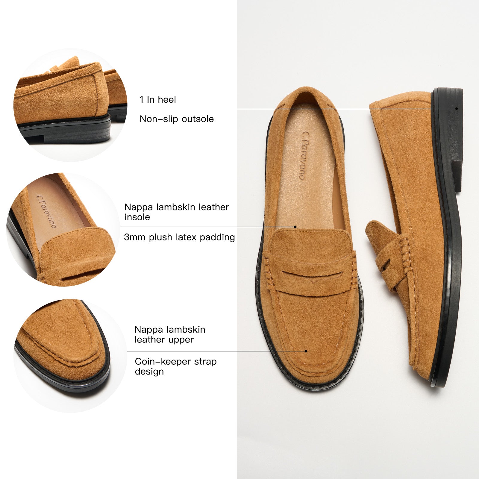 Mocassins penny en daim Serenity (Valora)
