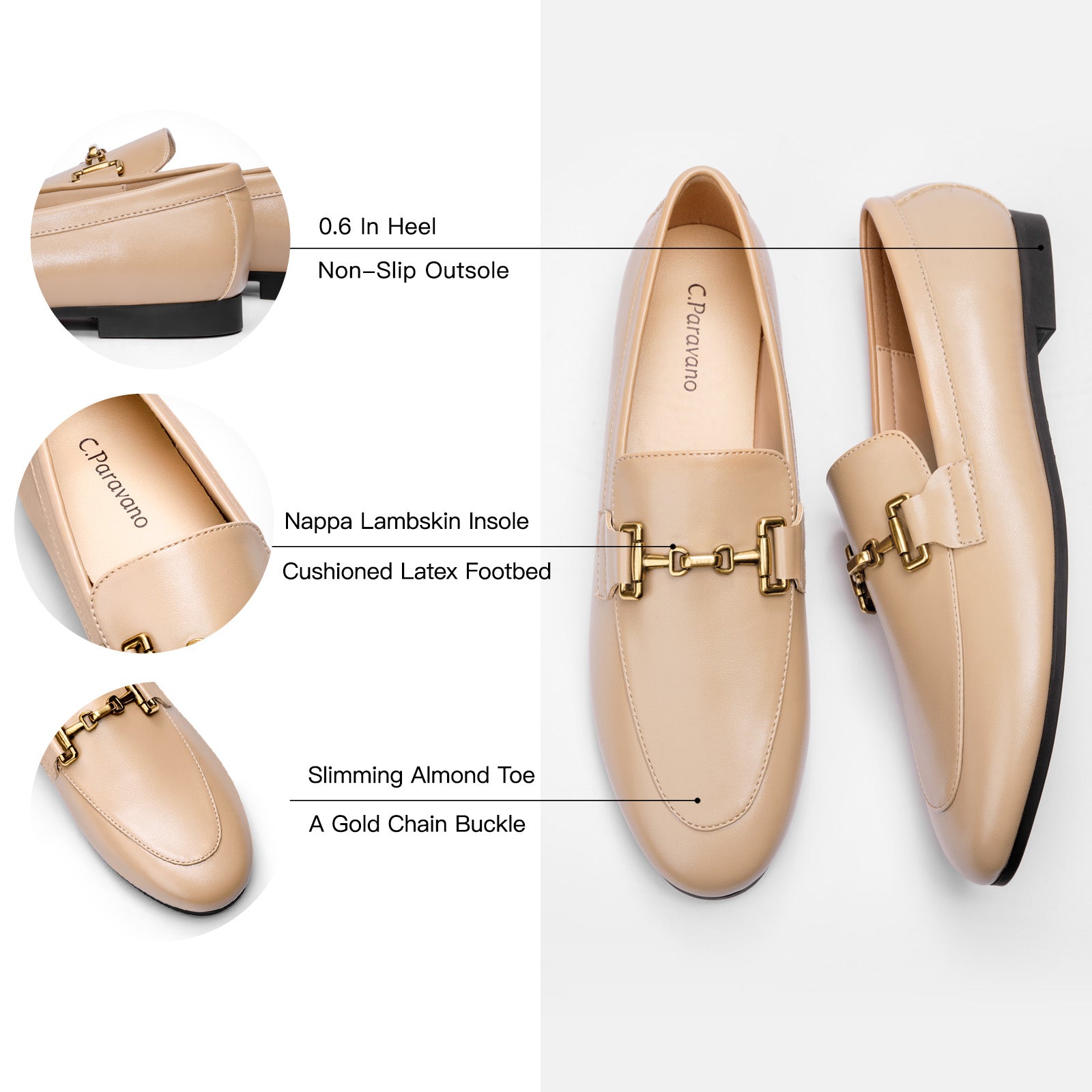 Mocassins &agrave; bout rond Gold Bit (Loraine)
