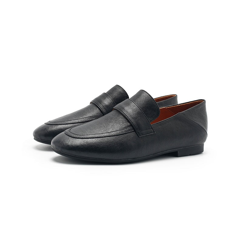 Penny loafers van schapenvacht voor dames in zwart/khaki/beige/groen/rood/geel