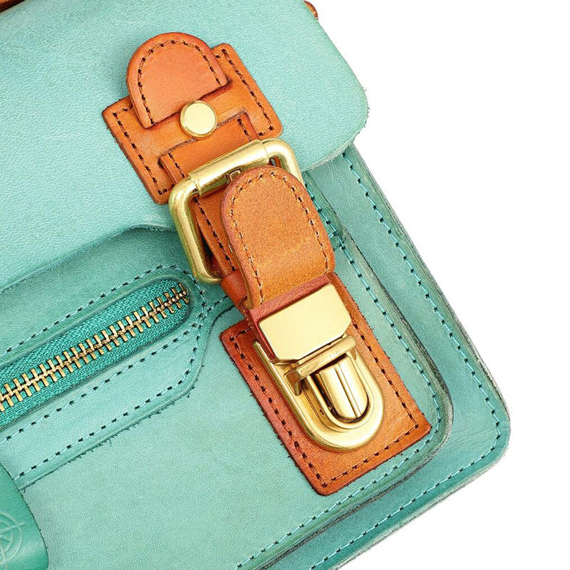 Cambridge Crossbody Bag, Vollnarbenleder, britischer Stil, Henkeltasche mit Kontrastbesatz, in 4 Farben