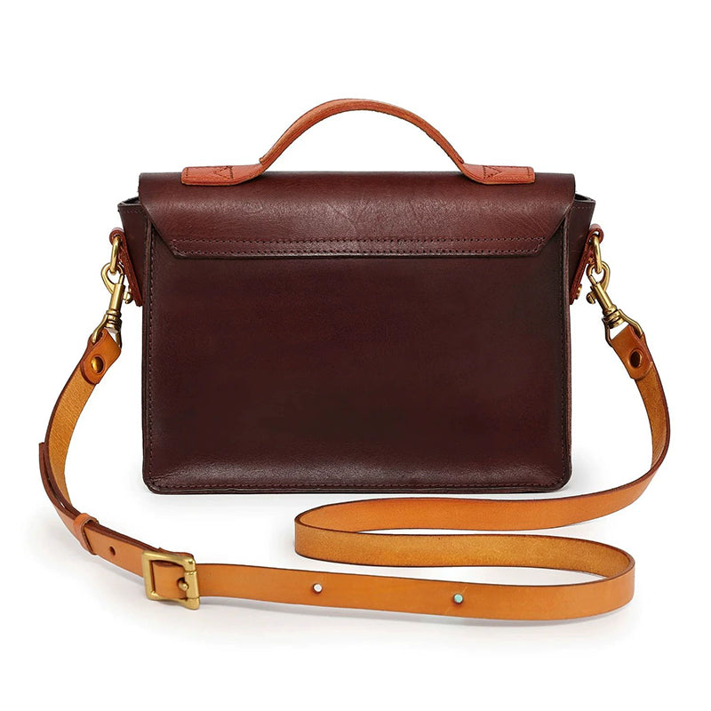 Cambridge Crossbody Bag, Vollnarbenleder, britischer Stil, Henkeltasche mit Kontrastbesatz, in 4 Farben