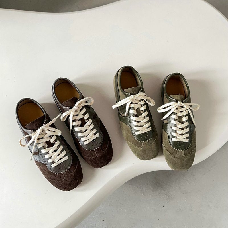 Handgefertigte, farbenfrohe Sneaker aus weichem Leder f&uuml;r Damen &ndash; Schn&uuml;rschuhe, Designerschuhe