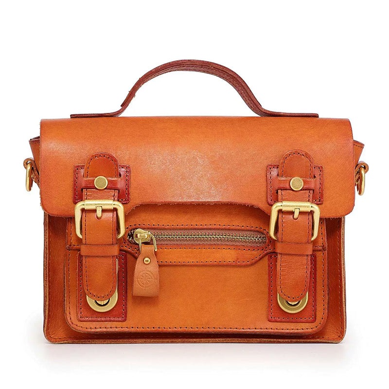Cambridge Crossbody Bag, Vollnarbenleder, britischer Stil, Henkeltasche mit Kontrastbesatz, in 4 Farben