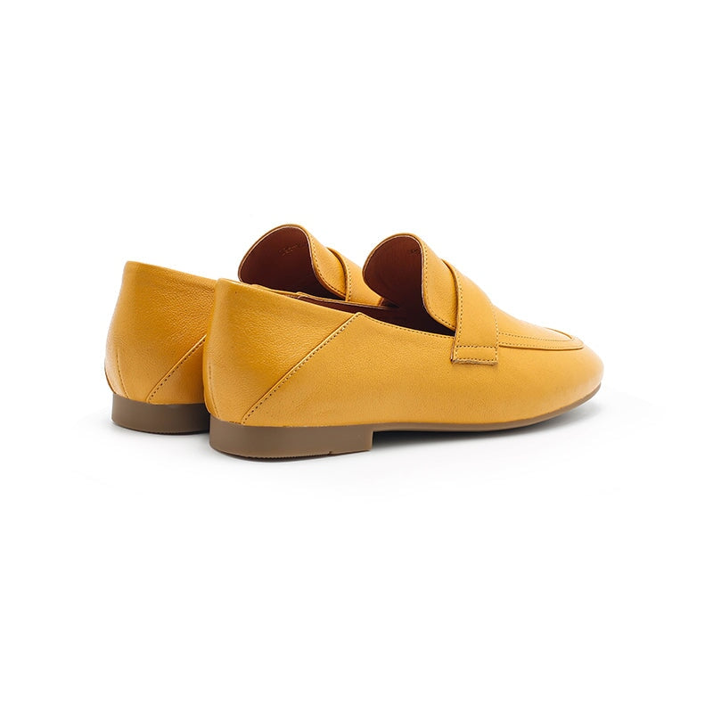 Penny loafers van schapenvacht voor dames in zwart/khaki/beige/groen/rood/geel