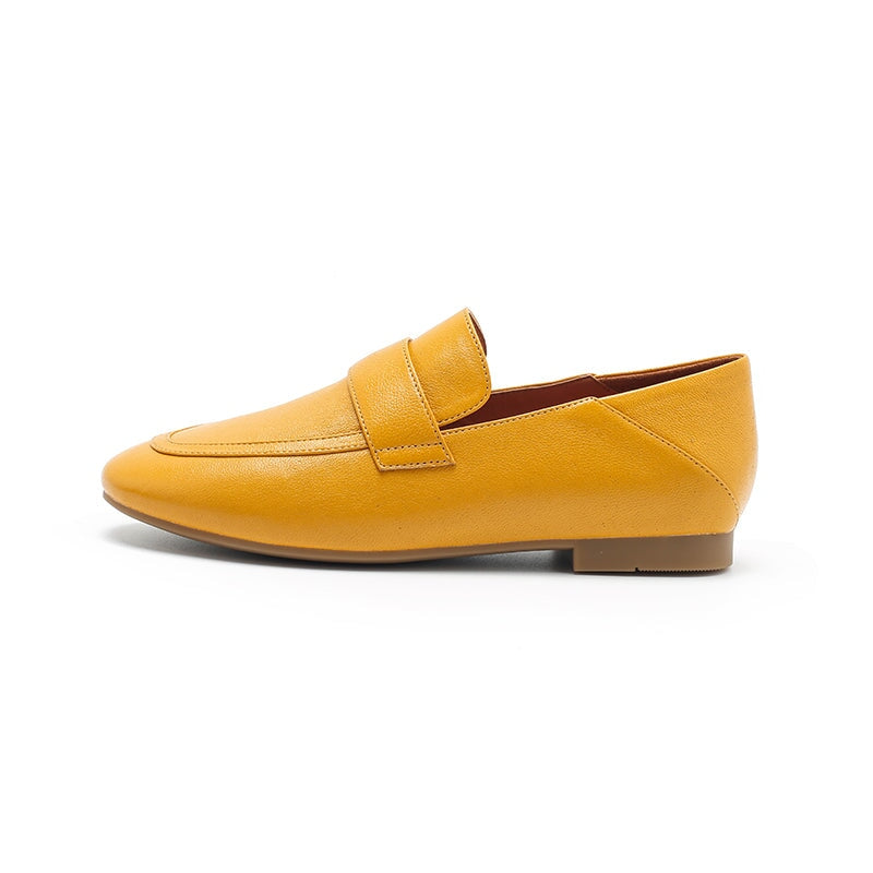 Penny loafers van schapenvacht voor dames in zwart/khaki/beige/groen/rood/geel