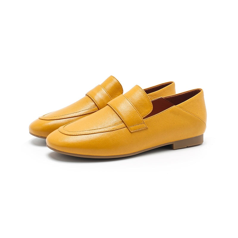 Penny loafers van schapenvacht voor dames in zwart/khaki/beige/groen/rood/geel
