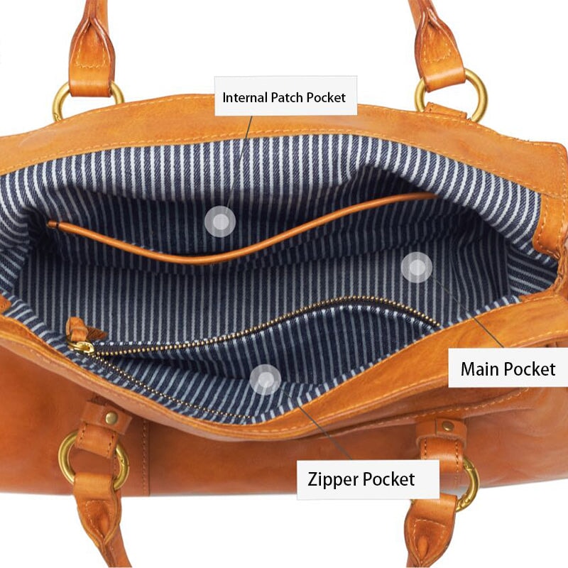 Retro-Handtasche aus Leder mit gro&szlig;em Fassungsverm&ouml;gen