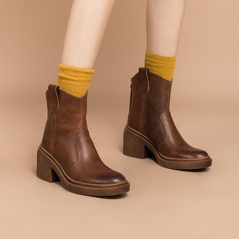 Bottes western en cuir, bottes de cowboy artisanales, chaussures de cr&eacute;ateur, fermeture &eacute;clair arri&egrave;re, marron/noir/vert