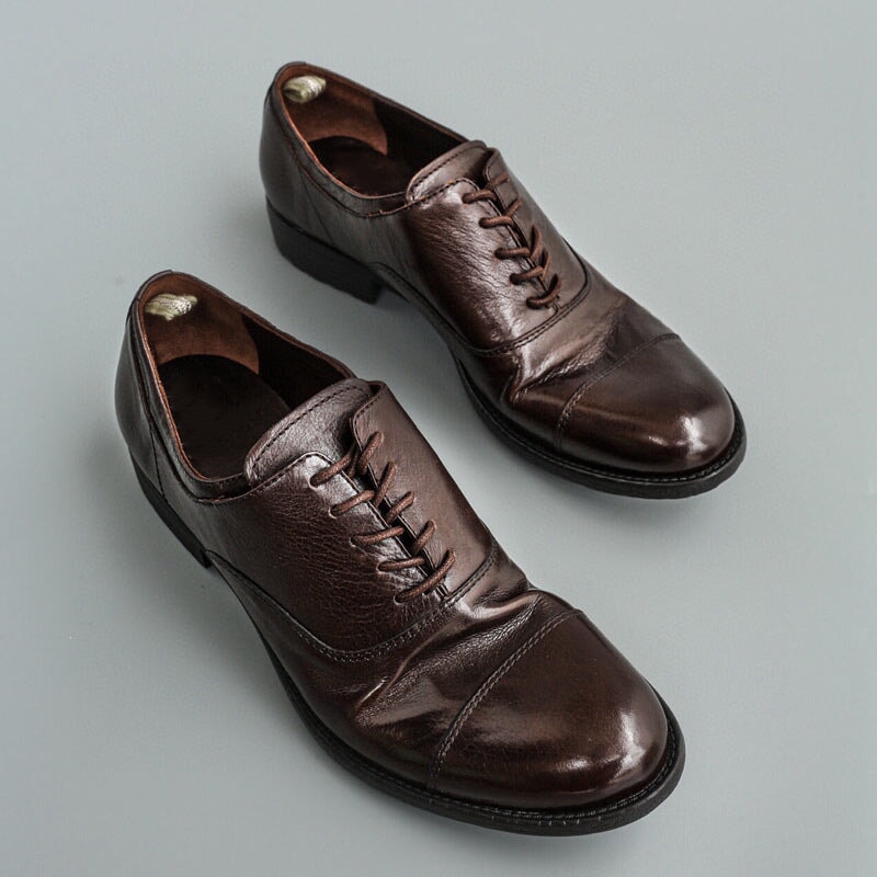 Goodyear klassieke oxfordschoenen van kalfsleer voor dames met rubberen zool in bruin/koffiekleur.
