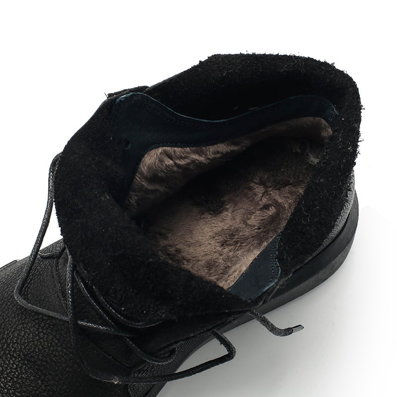 Martin-laarzen met ronde neus van zacht leer voor dames, veterschoenen in bruin/zwart/koffiekleur.