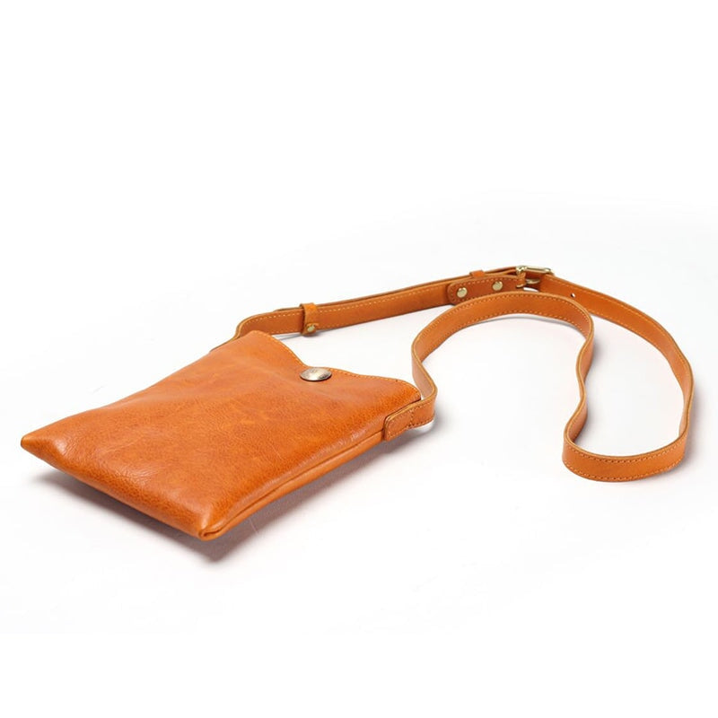 Bolso bandolera sencillo de piel curtida vegetal para mujer, colecci&oacute;n multicolor