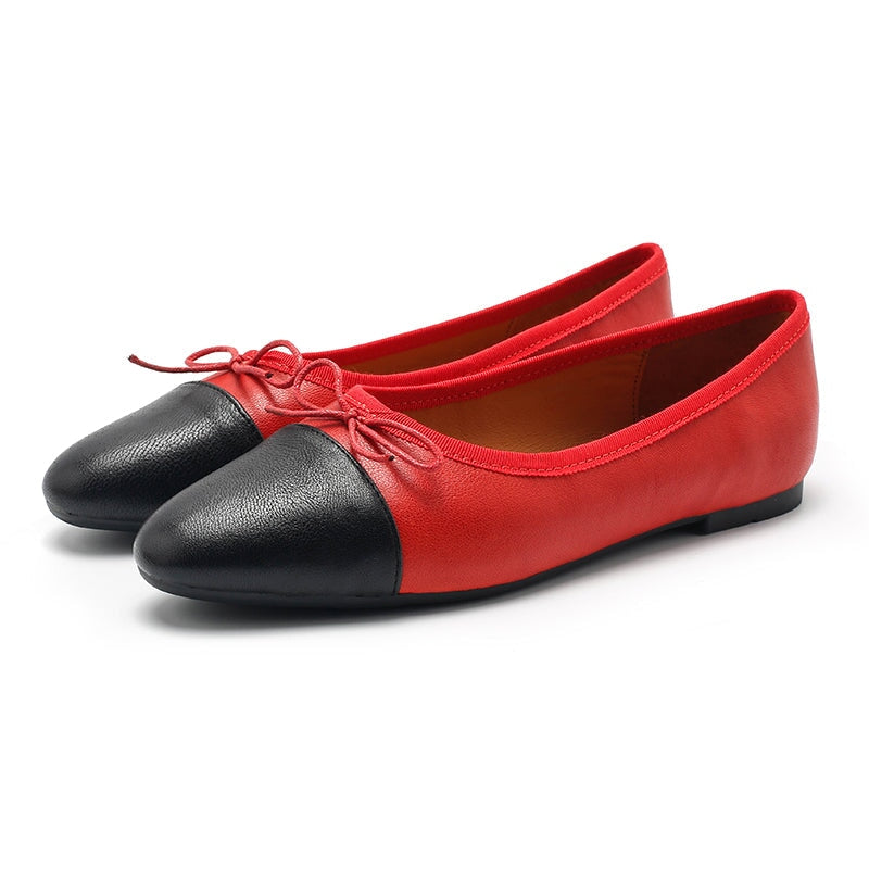 Handgemaakte platte schoenen van schapenvacht voor dames, verkrijgbaar in 10 verschillende kleuren.