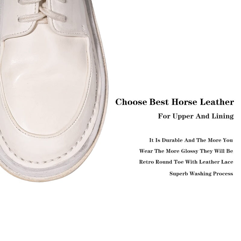 Casual leren Derby-schoenen met vetersluiting, handgemaakte Oxford-schoenen voor dames in zwart/wit.
