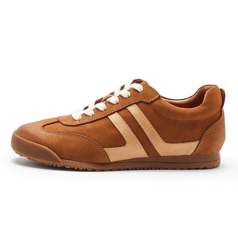 Damskie sk&oacute;rzane trampki Army Trainer Low-top z paskami w 4 kolorach
