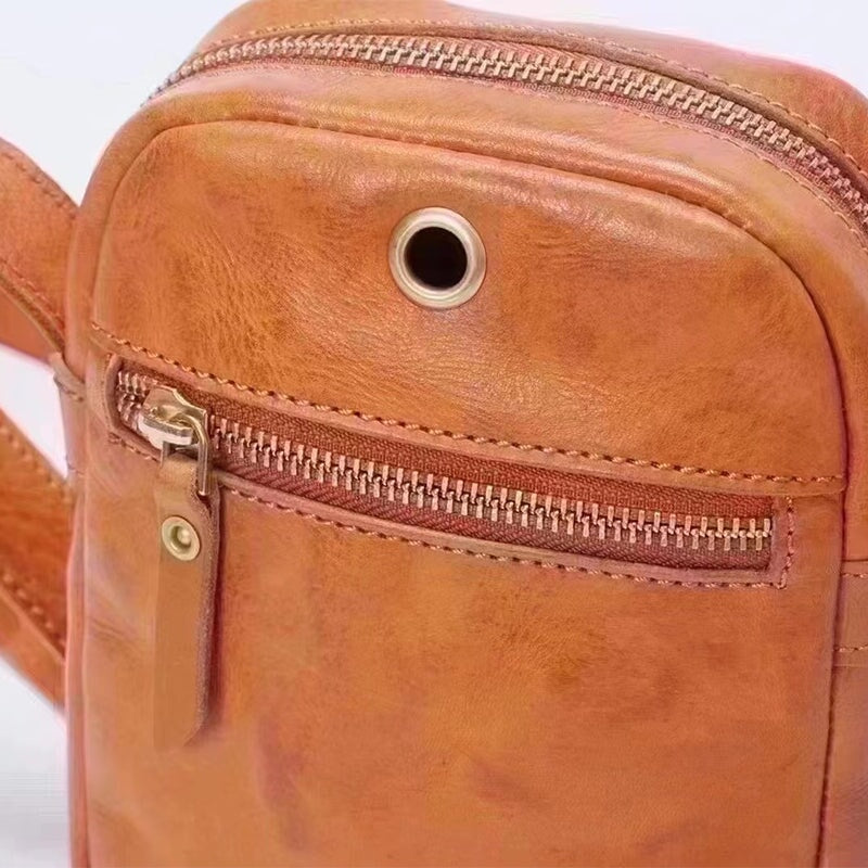 Umh&auml;ngetasche aus pflanzlich gegerbtem Leder f&uuml;r Damen
