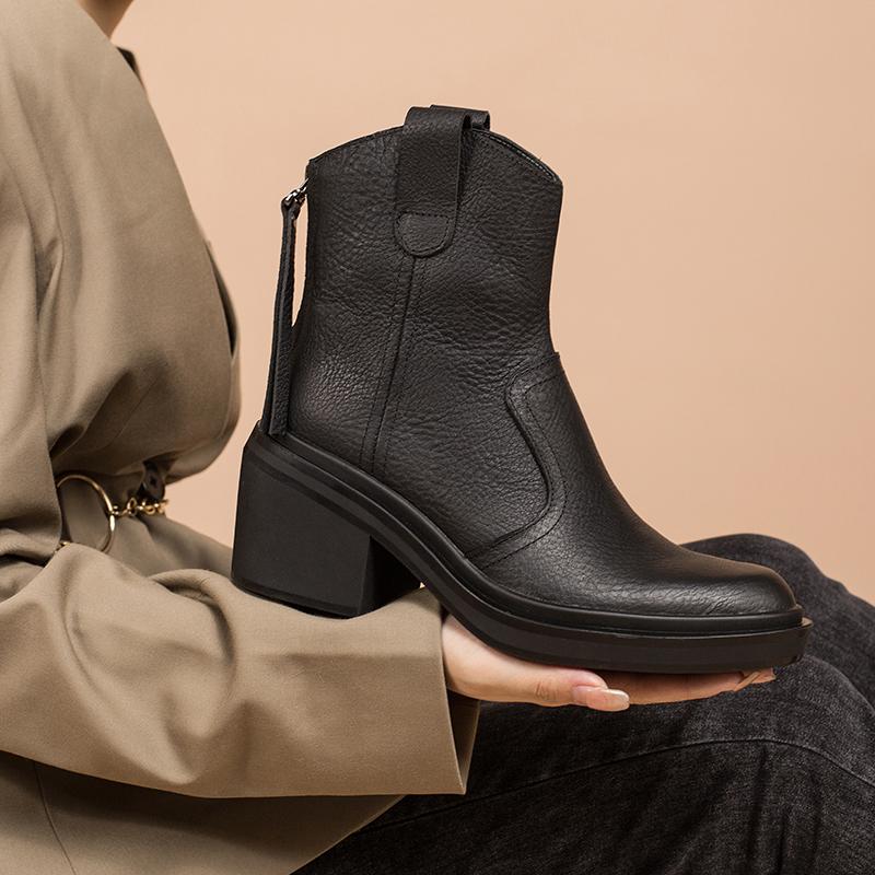 Bottes western en cuir, bottes de cowboy artisanales, chaussures de cr&eacute;ateur, fermeture &eacute;clair arri&egrave;re, marron/noir/vert