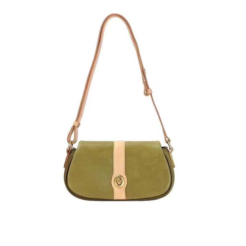 Sac bandouli&egrave;re chic en cuir tann&eacute; v&eacute;g&eacute;tal pour femme