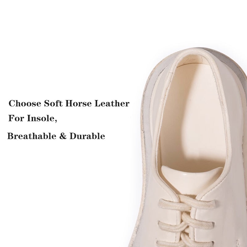 Casual leren Derby-schoenen met vetersluiting, handgemaakte Oxford-schoenen voor dames in zwart/wit.