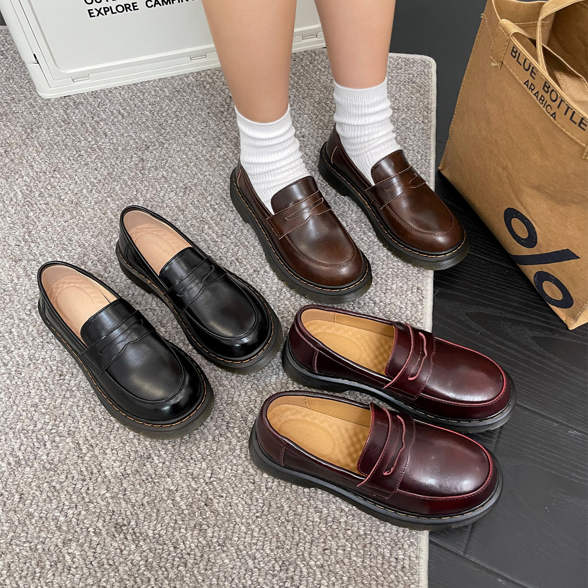 Damen-Loafer, l&auml;ssige flache Slipper