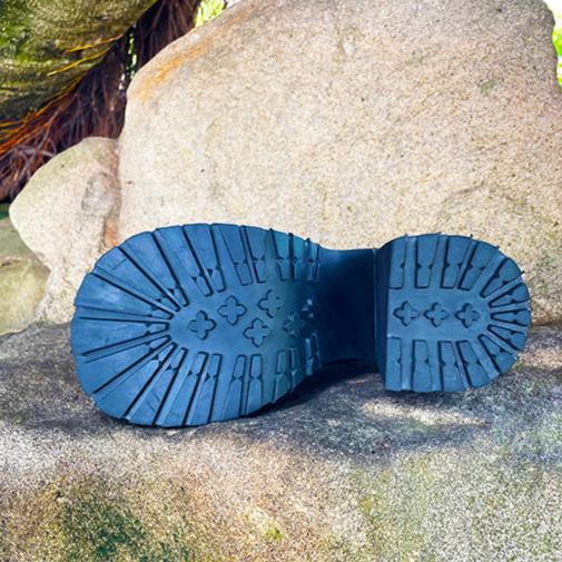 Damen-Plateau-Loafer aus Lackleder mit hohem Absatz