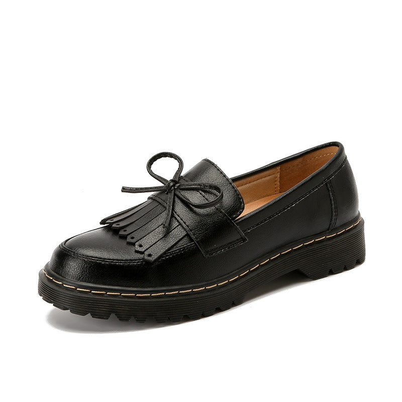 Britische Retro-Loafer f&uuml;r Damen mit Schleifenquaste