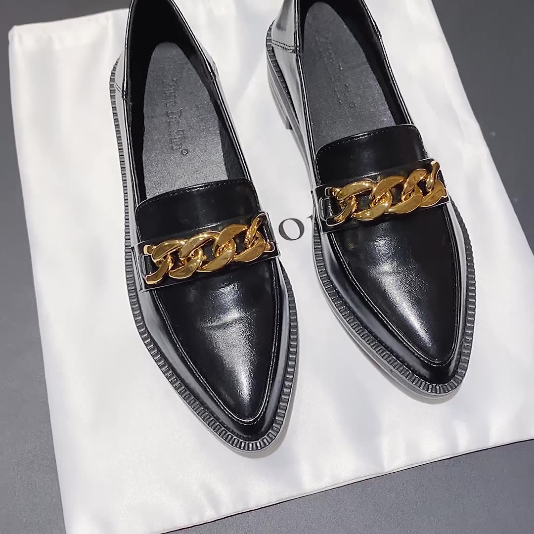 Damen-Retro-Slipper mit Metallkette und dicker Sohle
