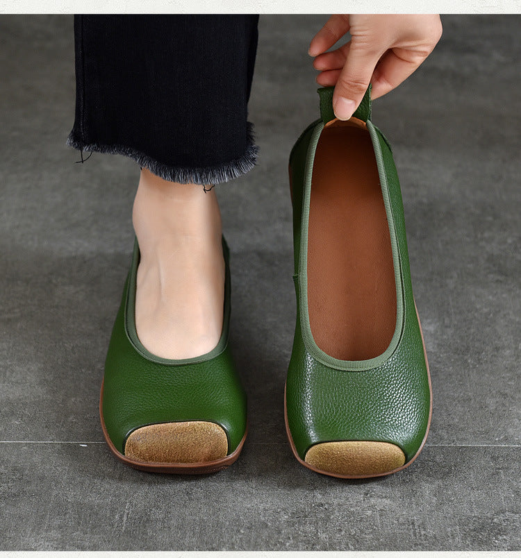 Ballerines confortables &agrave; bout carr&eacute; pour femmes &ndash; Chaussures d&eacute;contract&eacute;es souples