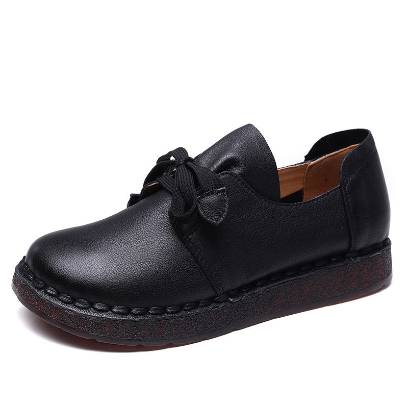 L&auml;ssige Damen-Schn&uuml;rslipper, handgefertigte Lederschuhe