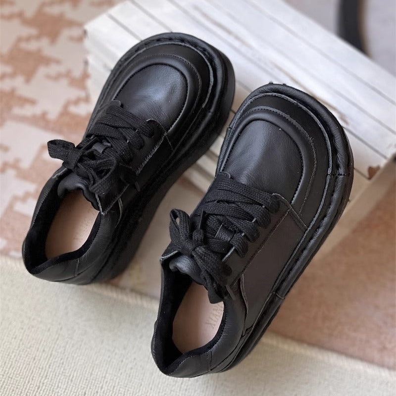 Chaussures d&eacute;contract&eacute;es basses &agrave; lacets et plateforme &eacute;paisse pour femmes &ndash; Style moche-mignon