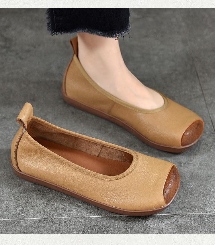 Ballerines confortables &agrave; bout carr&eacute; pour femmes &ndash; Chaussures d&eacute;contract&eacute;es souples