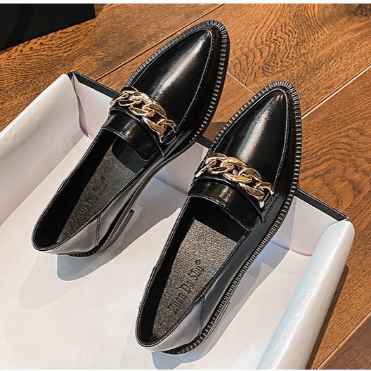 Damen-Retro-Slipper mit Metallkette und dicker Sohle