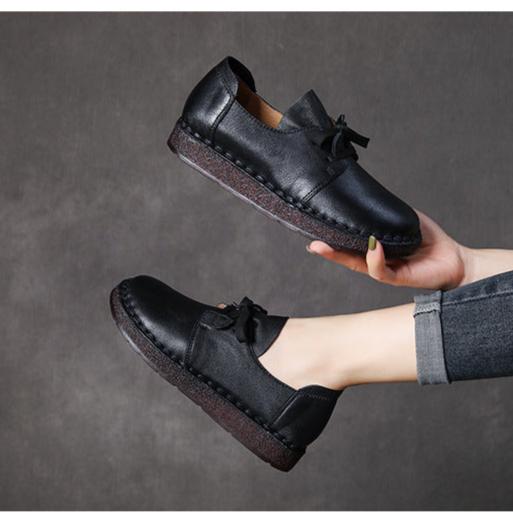 L&auml;ssige Damen-Schn&uuml;rslipper, handgefertigte Lederschuhe