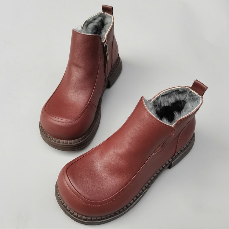 Bottines Derby pour femme, style britannique, bout large &ndash; Laine peluche, confort optimal