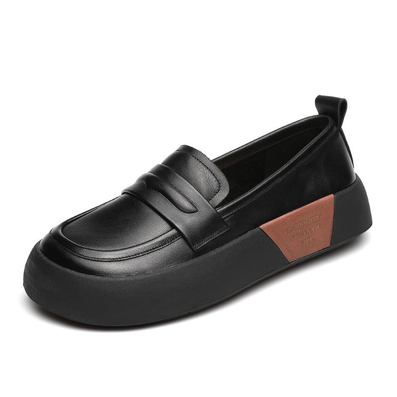 L&auml;ssige Damen-Plateau-Loafer im Retro-Stil, weiche, dicksohlige Schuhe