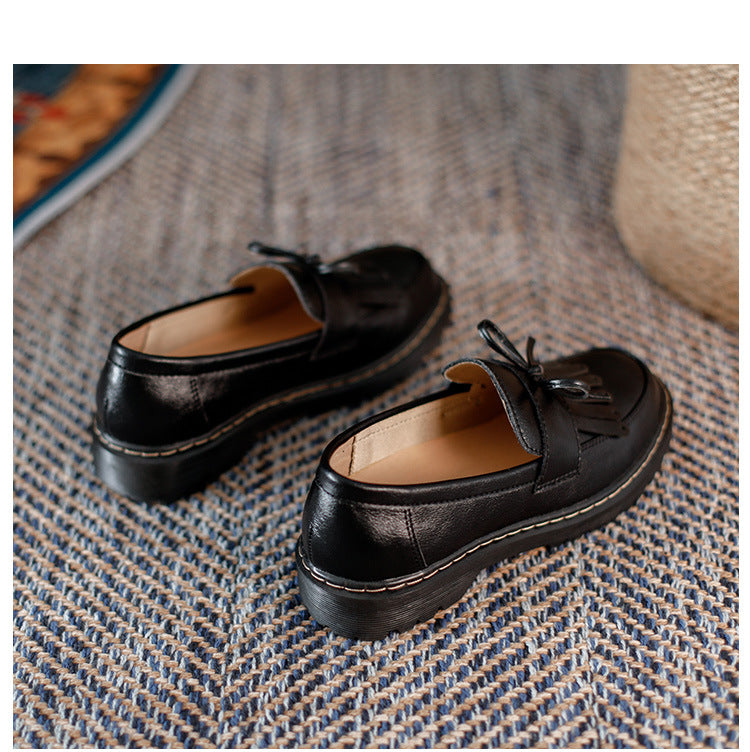 Britische Retro-Loafer f&uuml;r Damen mit Schleifenquaste