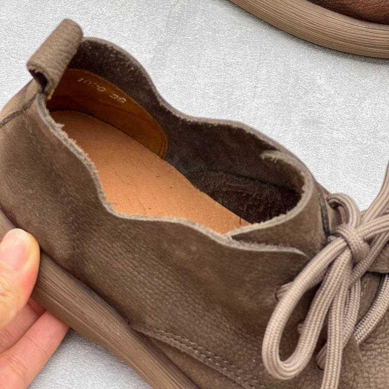 Ręcznie robione damskie, sznurowane, sk&oacute;rzane, płaskie buty typu Oxford