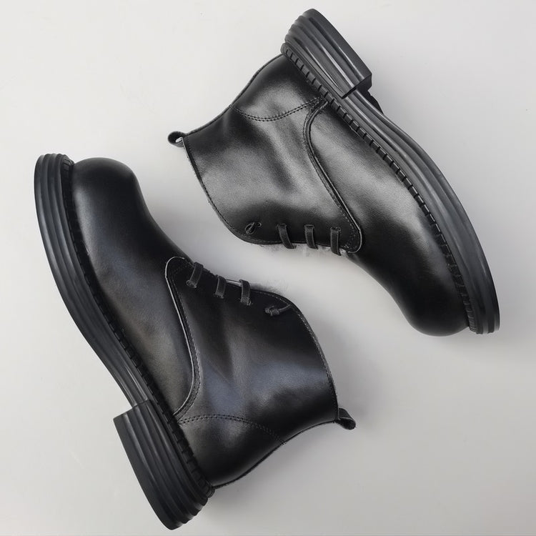 Bottines d'hiver Derby &agrave; bout large pour femme &ndash; Doublure en peau de mouton, confort optimal