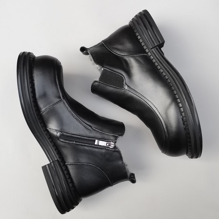 Bottines Derby pour femme, style britannique, bout large &ndash; Laine peluche, confort optimal