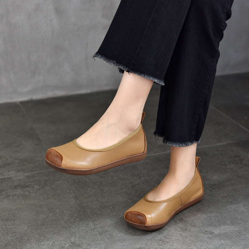 Ballerines confortables &agrave; bout carr&eacute; pour femmes &ndash; Chaussures d&eacute;contract&eacute;es souples