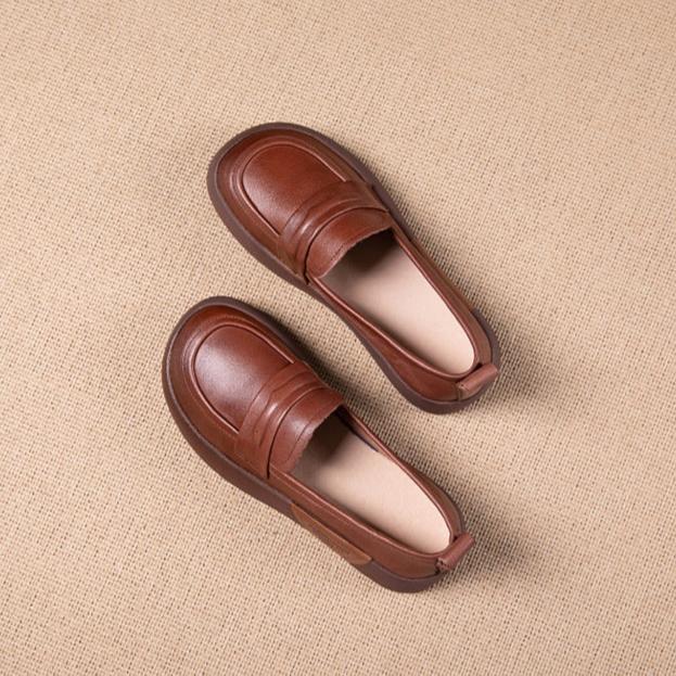 L&auml;ssige Damen-Plateau-Loafer im Retro-Stil, weiche, dicksohlige Schuhe