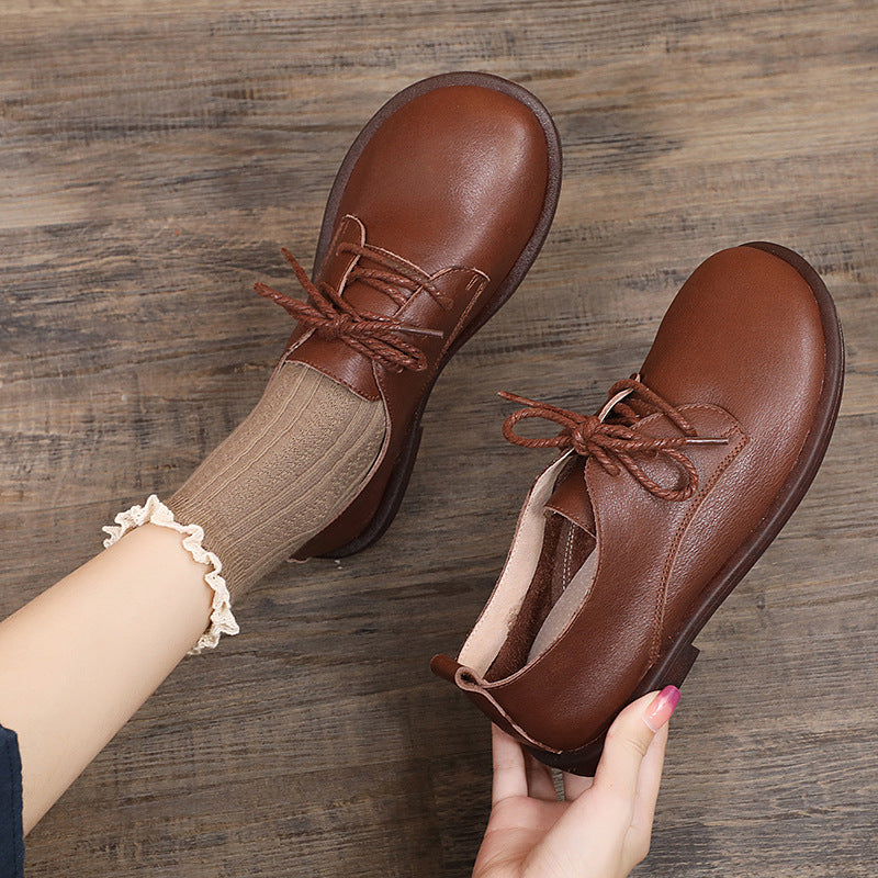 L&auml;ssige Slipper aus Leder, Schn&uuml;rschuhe f&uuml;r Damen