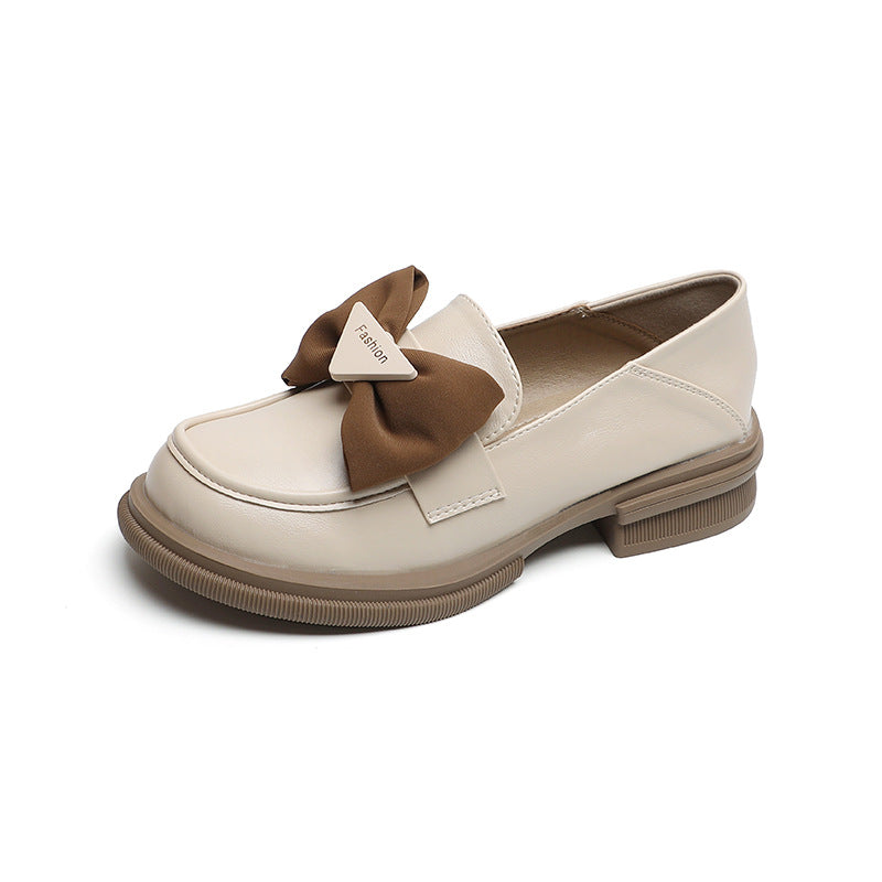 Damen-Loafer mit Blockabsatz und Schleife