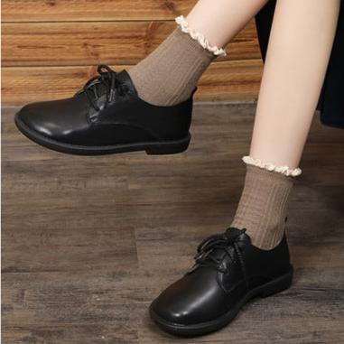L&auml;ssige Slipper aus Leder, Schn&uuml;rschuhe f&uuml;r Damen