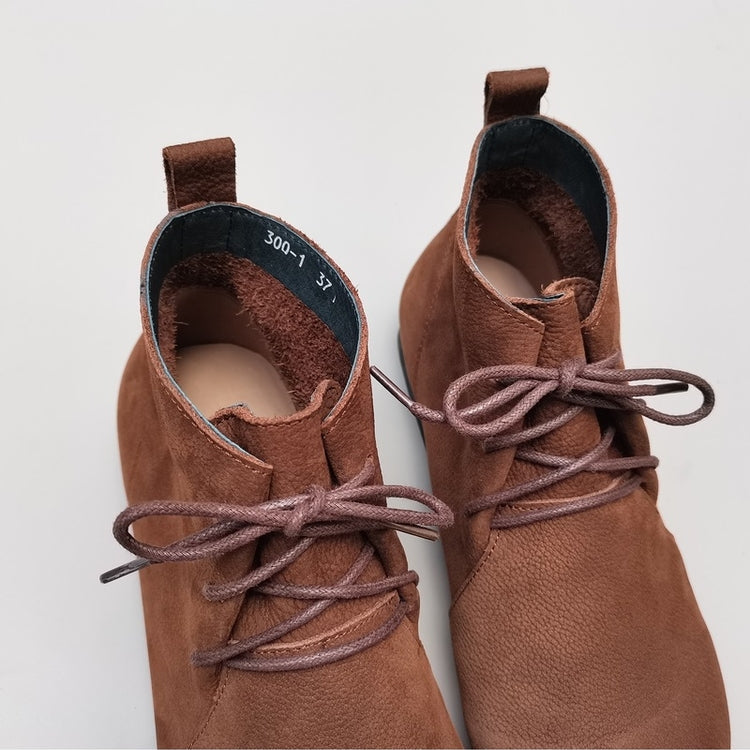 Bottes hautes plates souples r&eacute;tro en cuir v&eacute;ritable respirant pour femmes