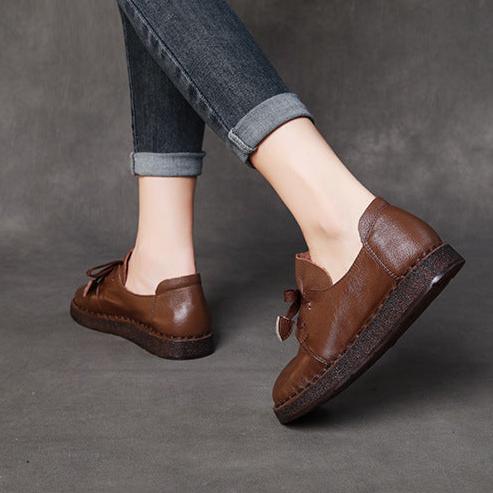 L&auml;ssige Damen-Schn&uuml;rslipper, handgefertigte Lederschuhe